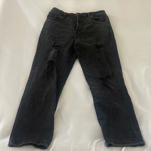 Black ripped boyfriend jeans